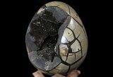 Septarian Dragon Egg Geode - Black Crystals #71846-2